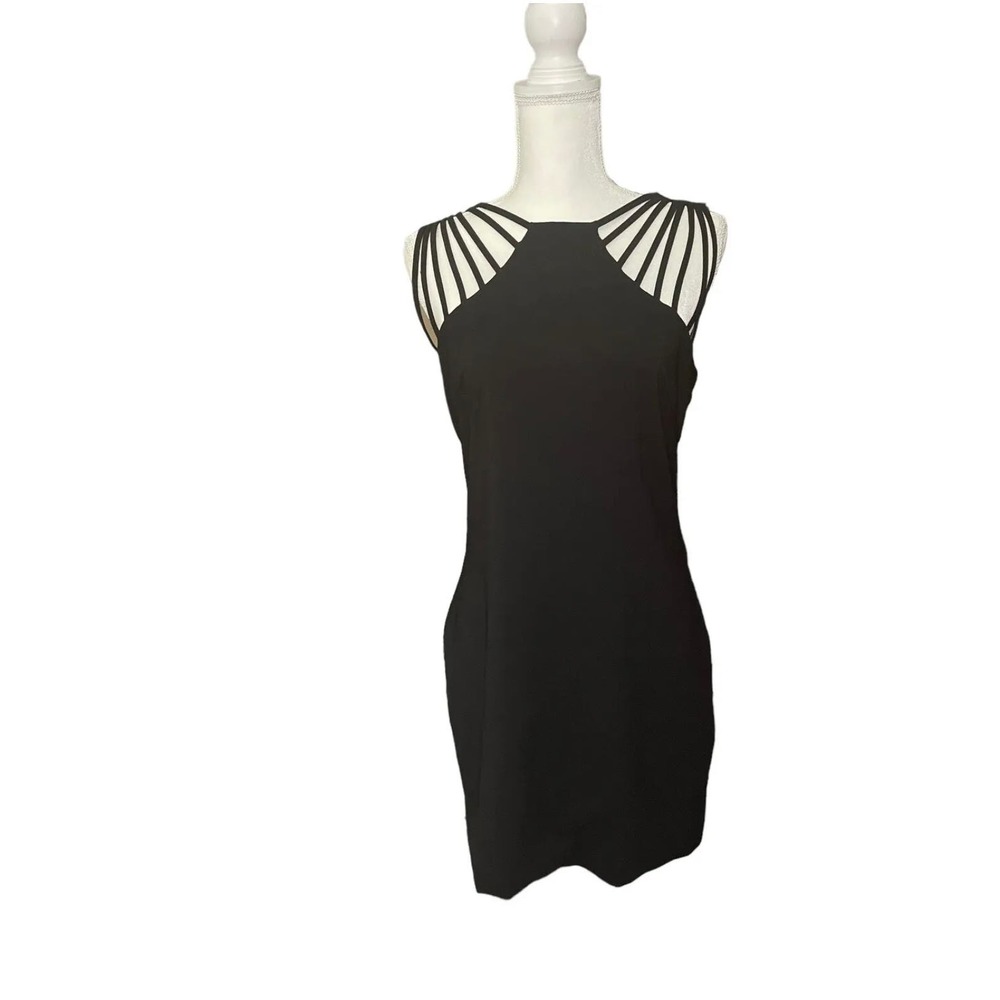 Dress the Population Cora Strappy Shoulder Sheath Dress Black Size Medium - GUC - Picture 5 of 13